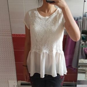 3 for $25 Chiffon lace peplum top